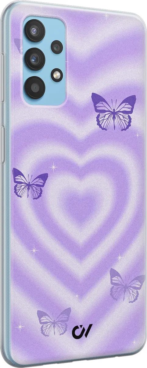 Casevibes Hoesje Samsung Galaxy A32 4G - Paars - Retro Hart Vlinder