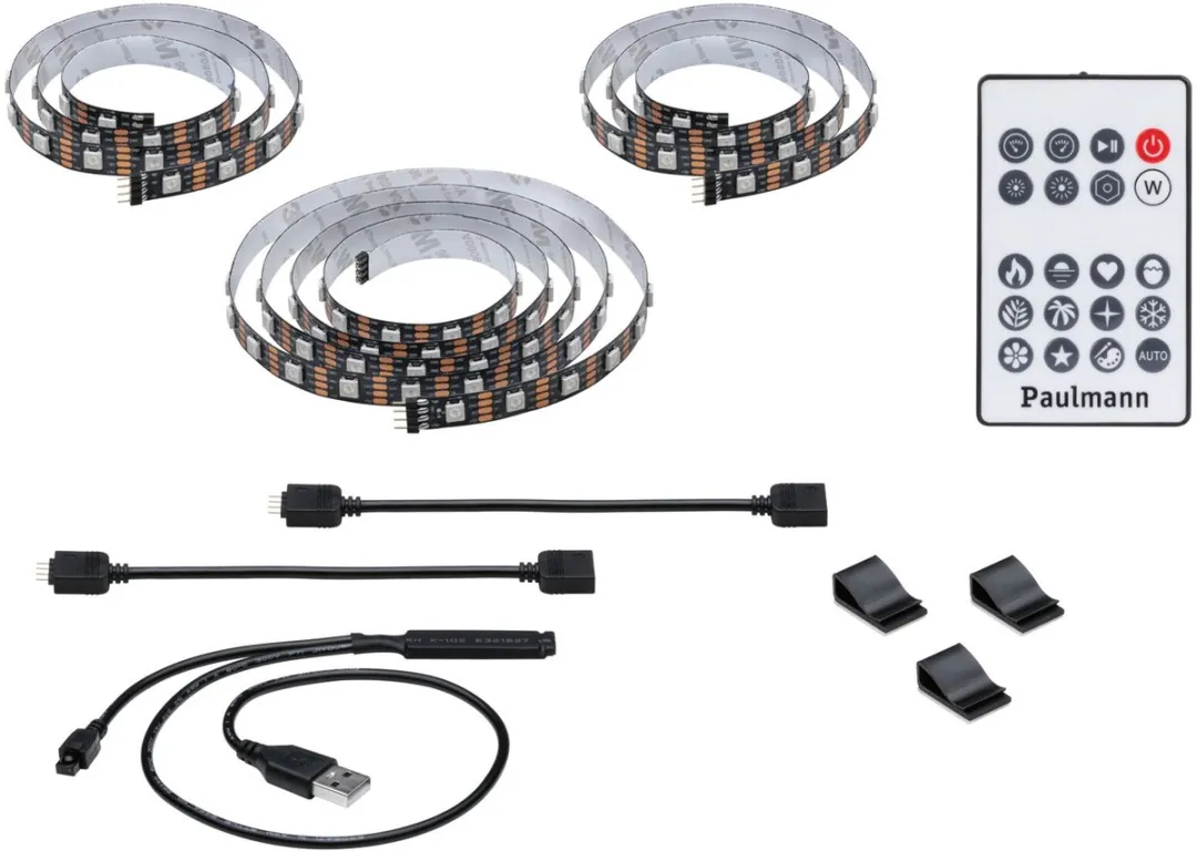 Paulmann EntertainLED USB LED Strip TV-verlichting 2,4m 60 LEDs/m RGB - Zwart