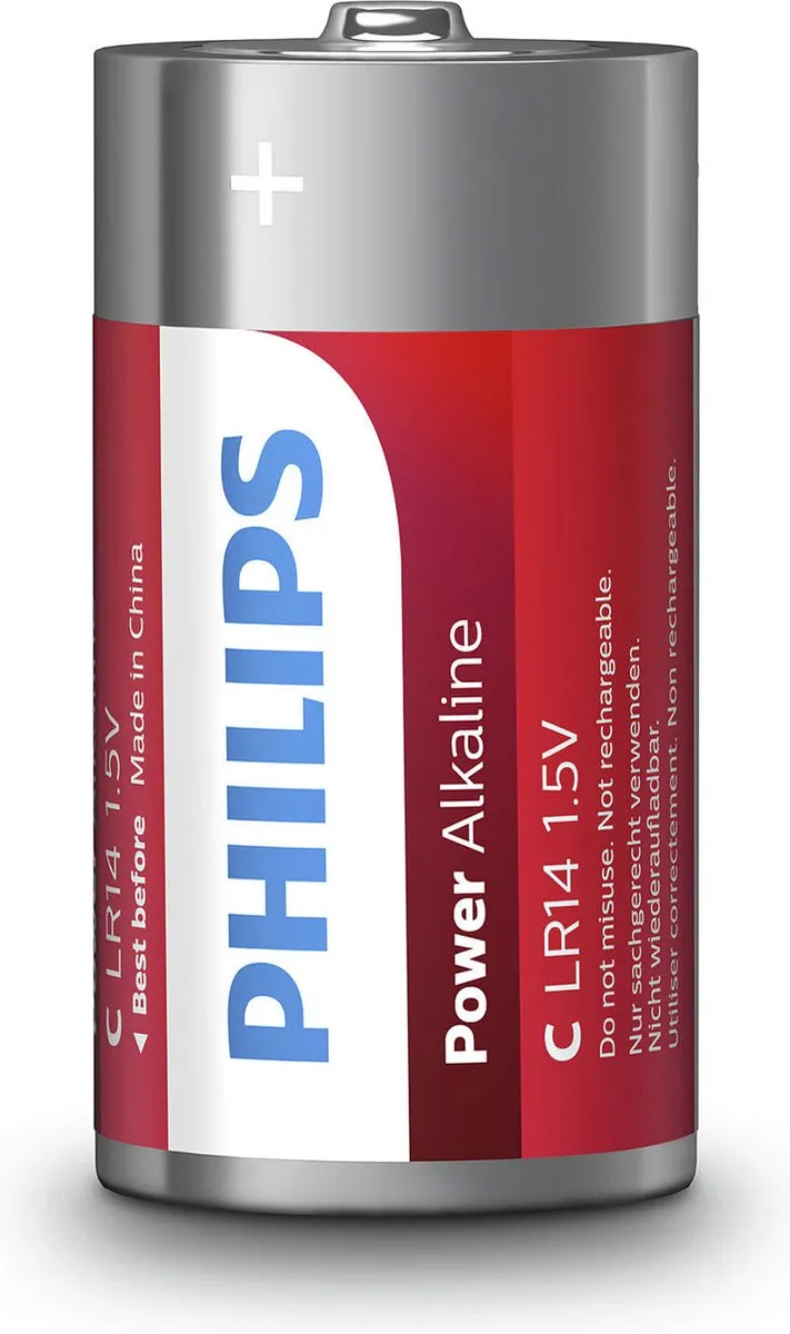 Philips Power C LR14 Alkalinebatterij - 2 Stuks