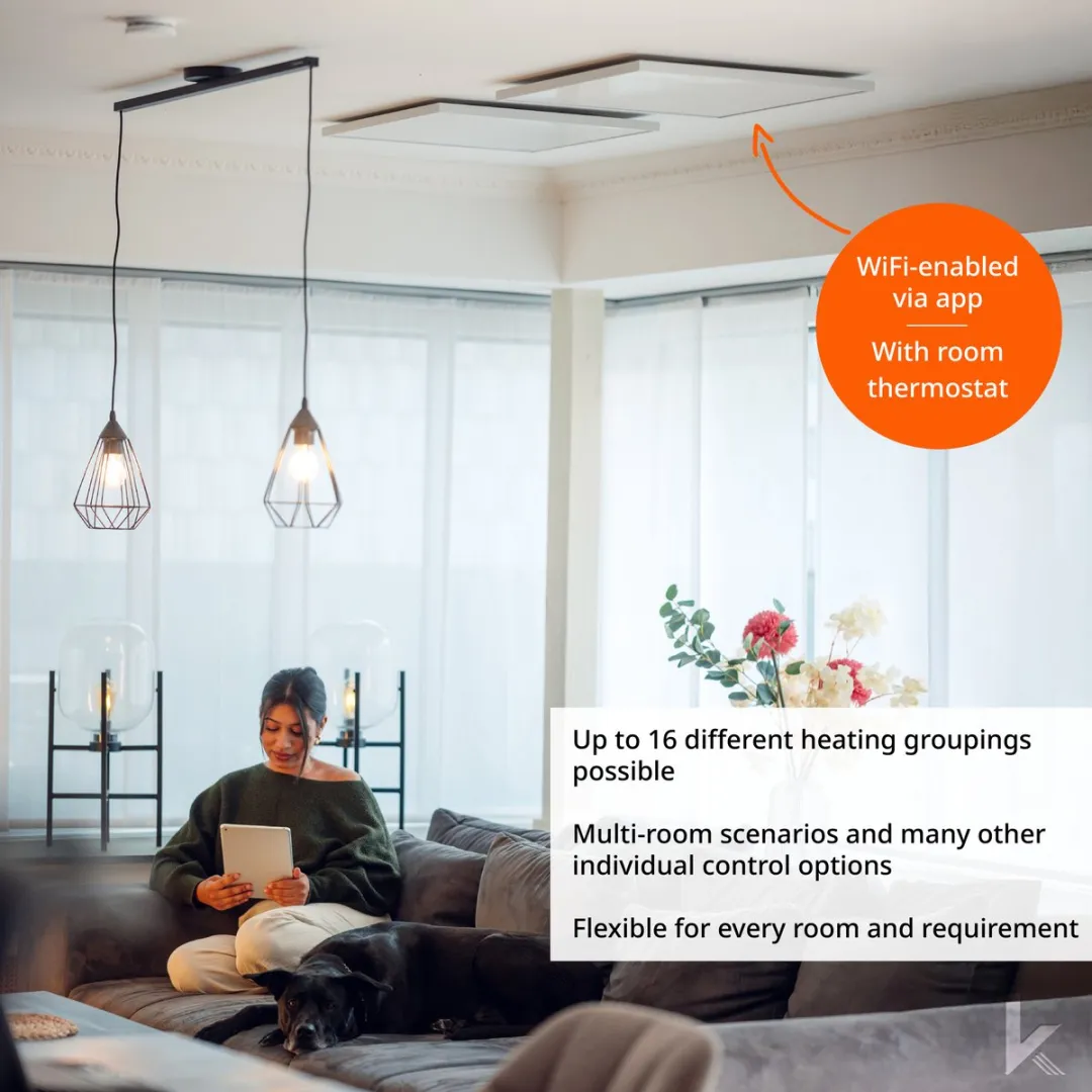 Könighaus M-Serie Smart Infrarood Verwarmingspaneel 360W - Plafond - Wit