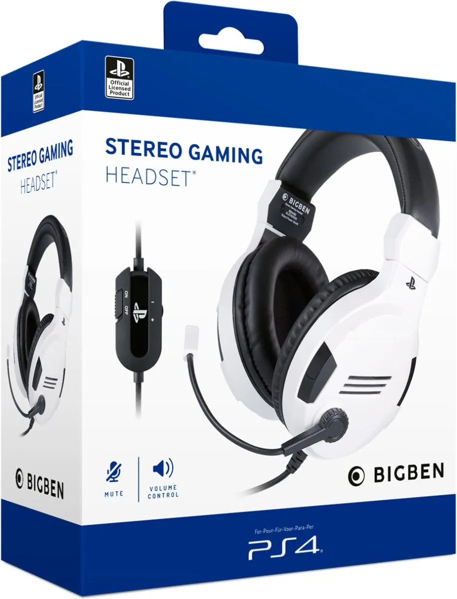 Bigben Stereo Gaming Headset V3 PS4OFHEADSETV3WHITE - Wit
