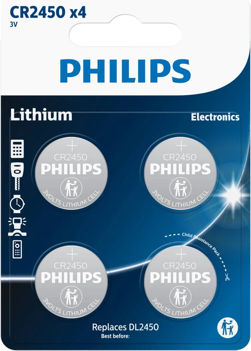 Philips CR2450 Knoopcelbatterij 600mAh