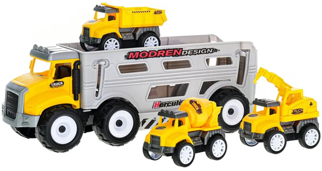 YJ Toys Vrachtwagen Werkvoertuigen 4-delig Set