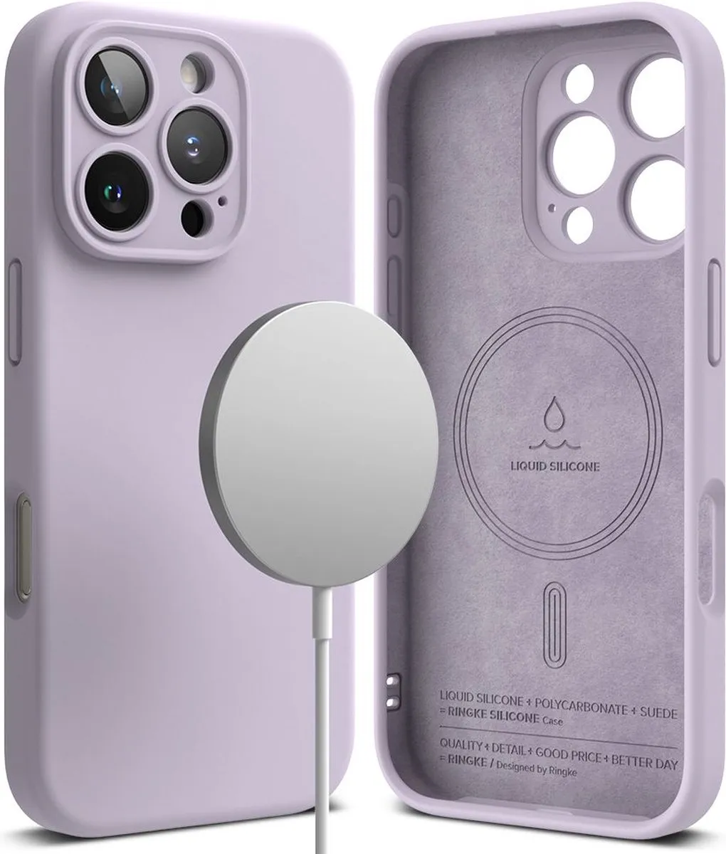 Ringke Silicone MagSafe iPhone 16 Pro Max Hoesje - Paars