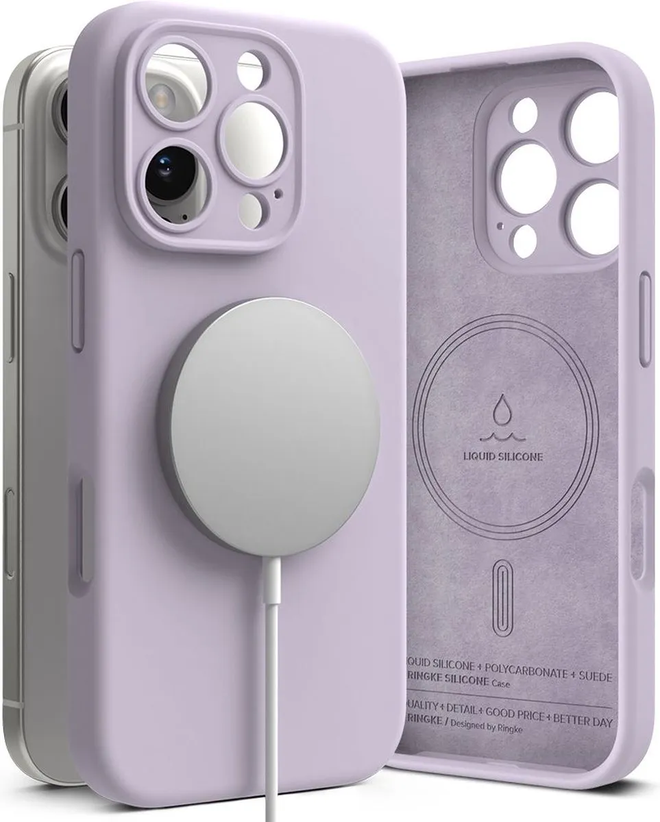 Ringke Silicone MagSafe iPhone 16 Pro Max Hoesje - Paars