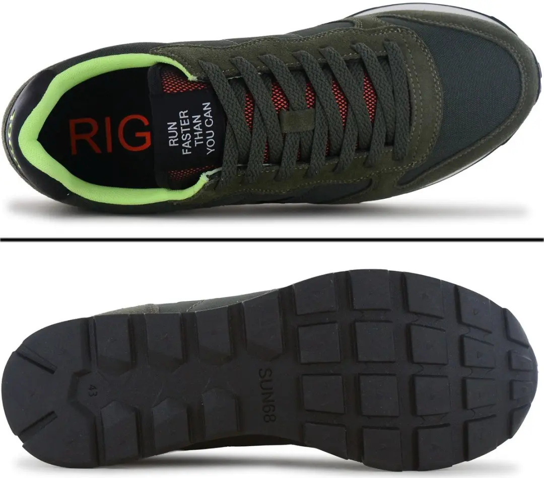 SUN68 Tom Fluo Heren Sneakers - Military-Groen - afbeelding 5 van 6