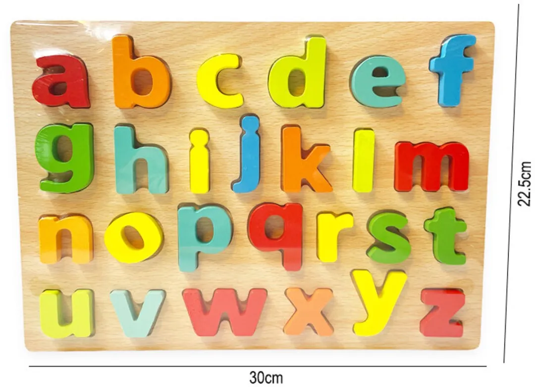 YJ Toys Houten Alfabet Inlegpuzzel 26 Stuks - 30x22.5cm