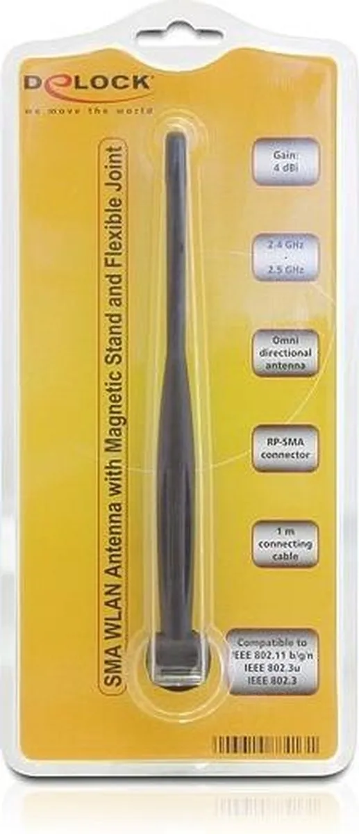 Delock 88413 WLAN Antenne 4 dBi - Zwart