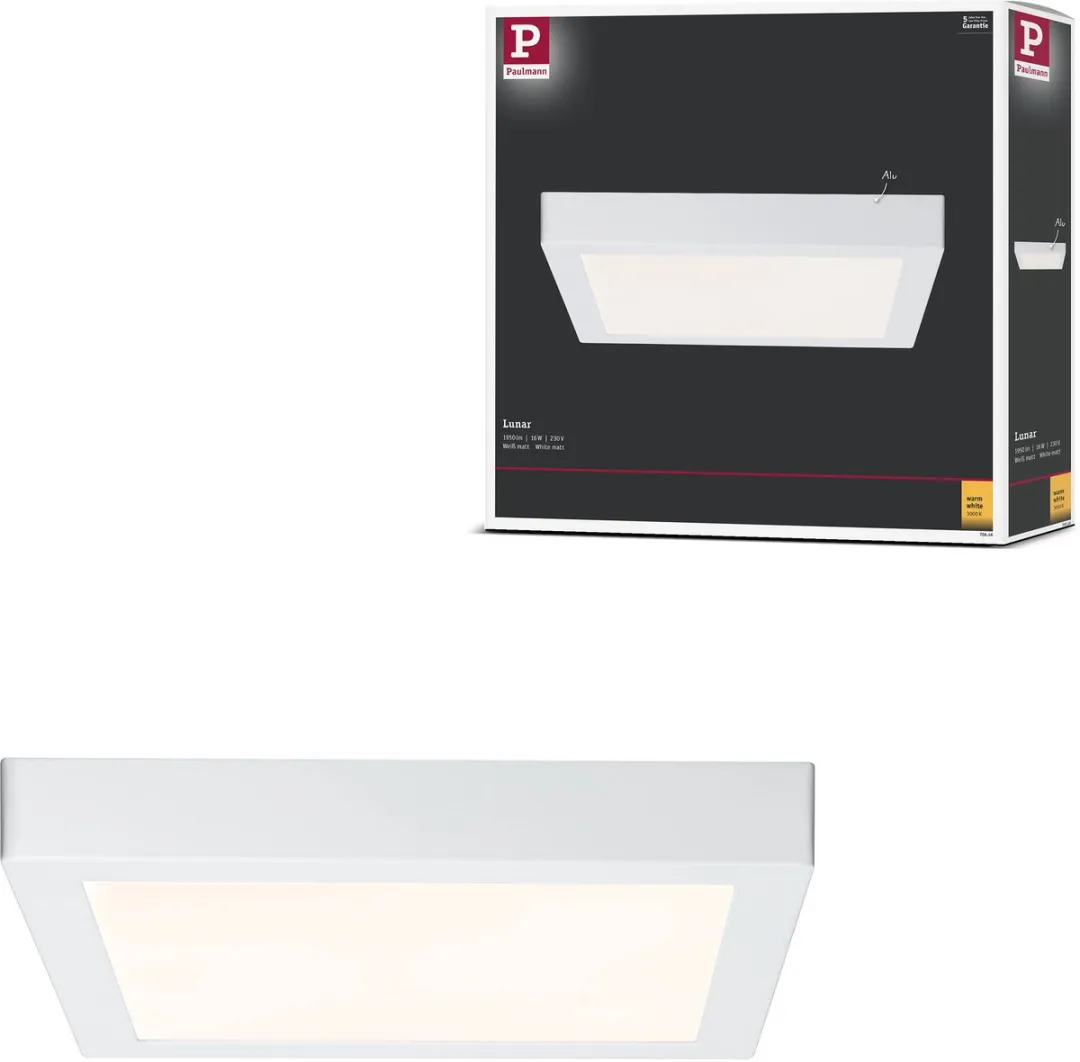 Paulmann LED-paneel Lunar Hoekig 300x300mm 16W
