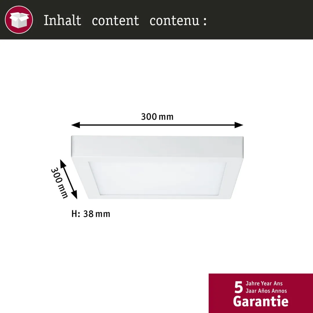 Paulmann LED-paneel Lunar Hoekig 300x300mm 16W - afbeelding 6 van 6