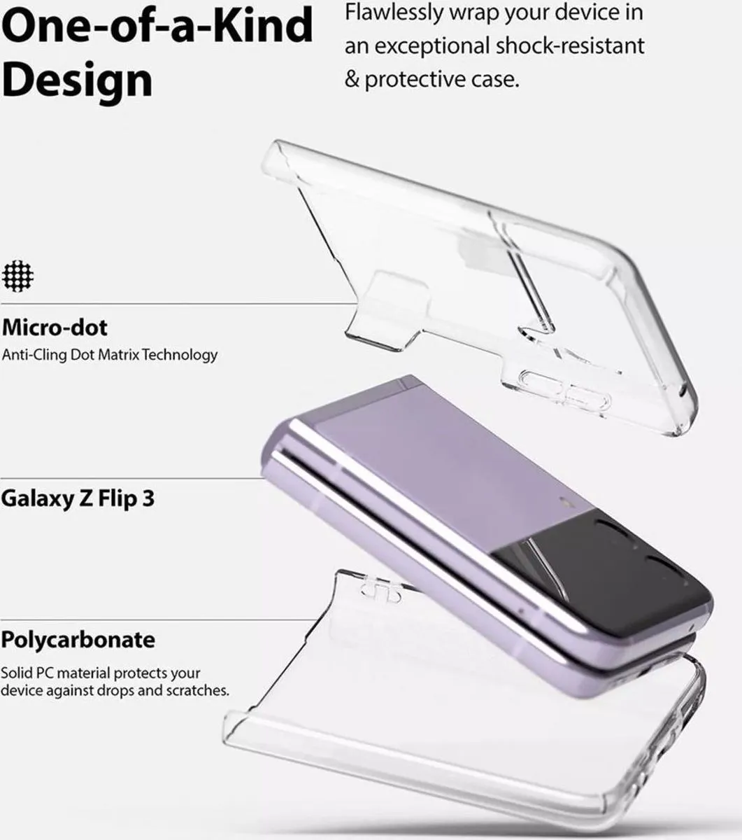 Ringke Slim Hoesje ACS03411 Samsung Galaxy Z Flip 3 - Transparant