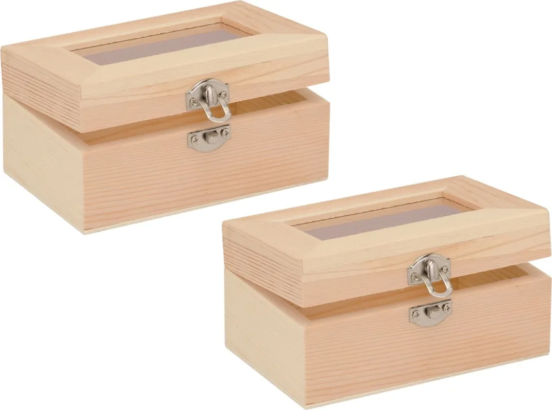 Glorex Hobby Houten Opbergkistje 12x8x6cm