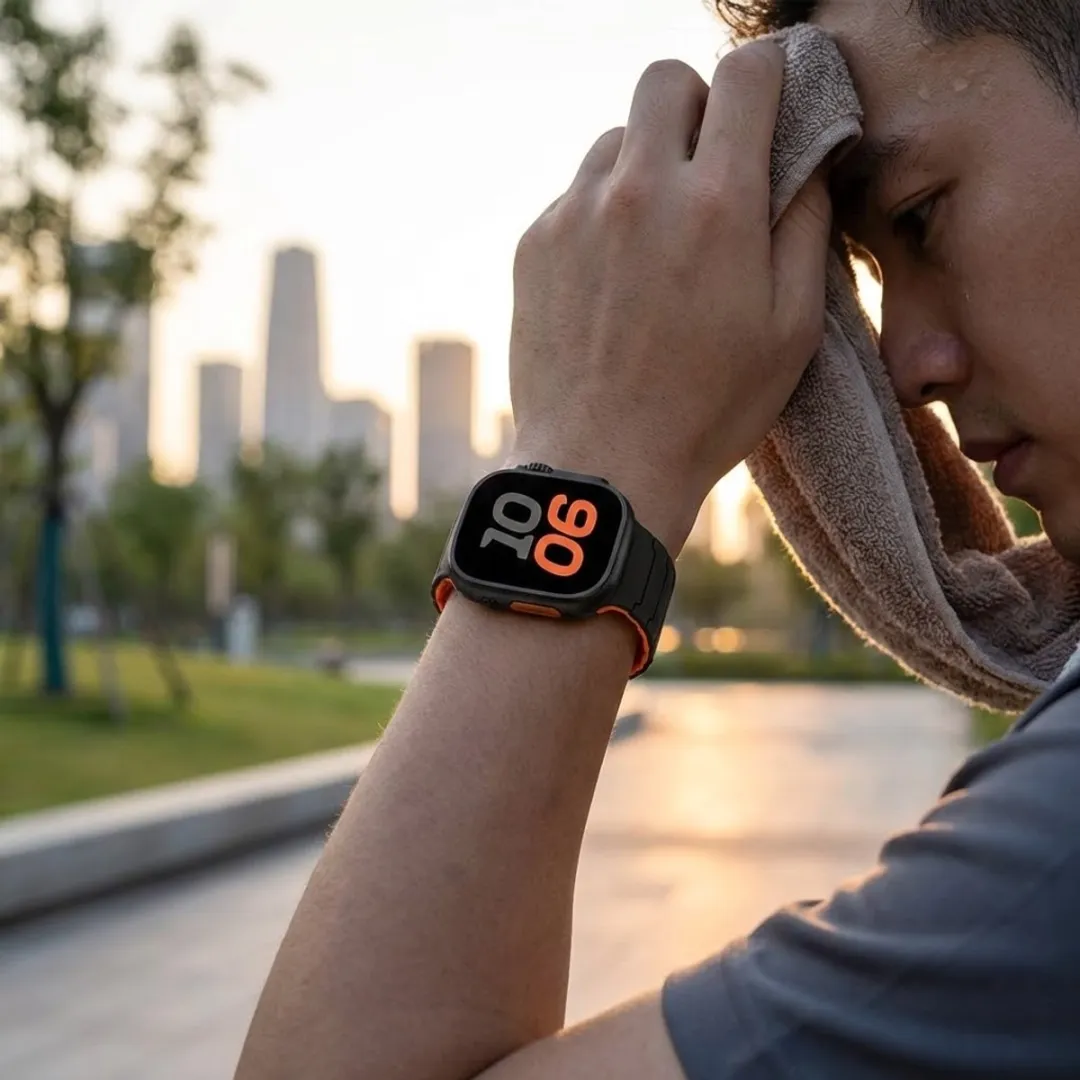 NUVEX Zwart Oranje Sport Siliconen Horlogeband - Apple Watch 38-42mm