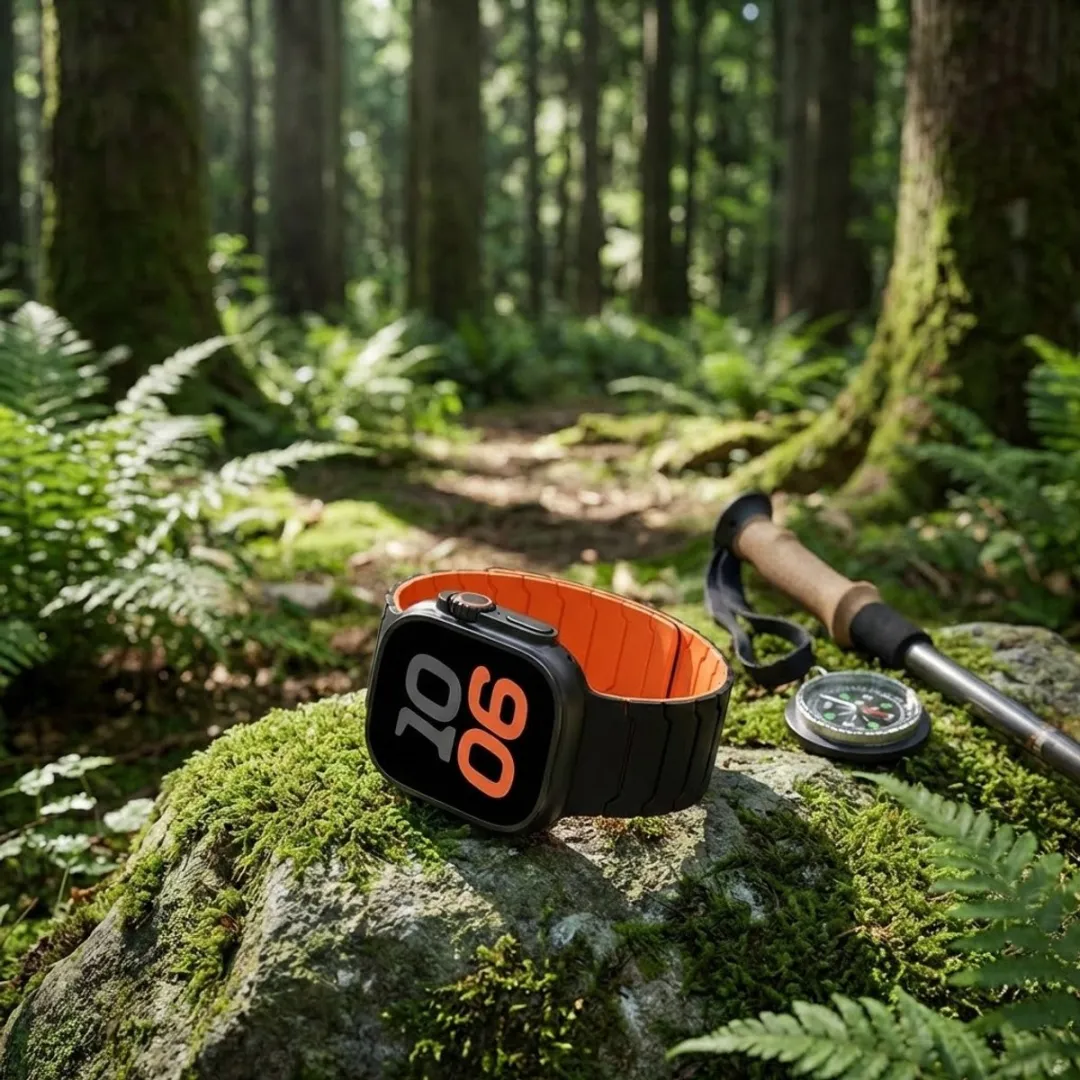 NUVEX Zwart Oranje Sport Siliconen Horlogeband - Apple Watch 38-42mm