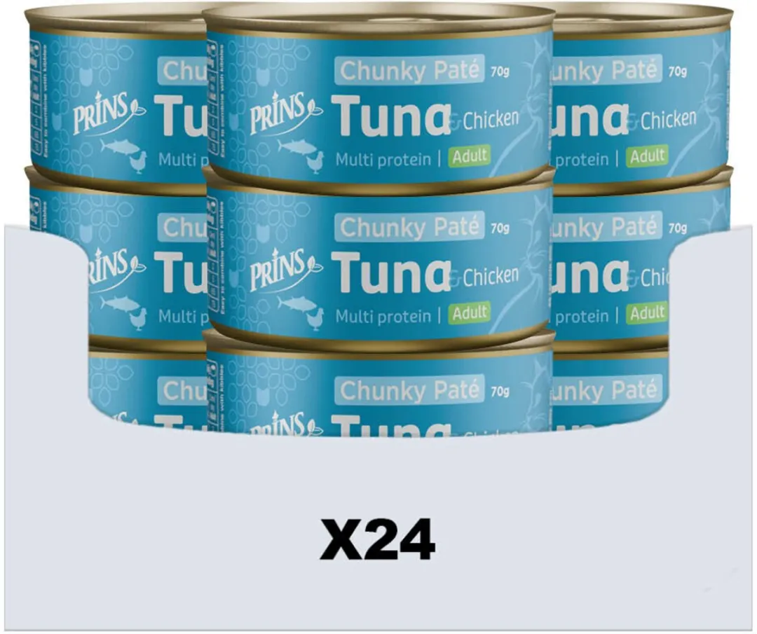 Prins Chunky Paté Kattenvoer Nat Tonijn & Kip