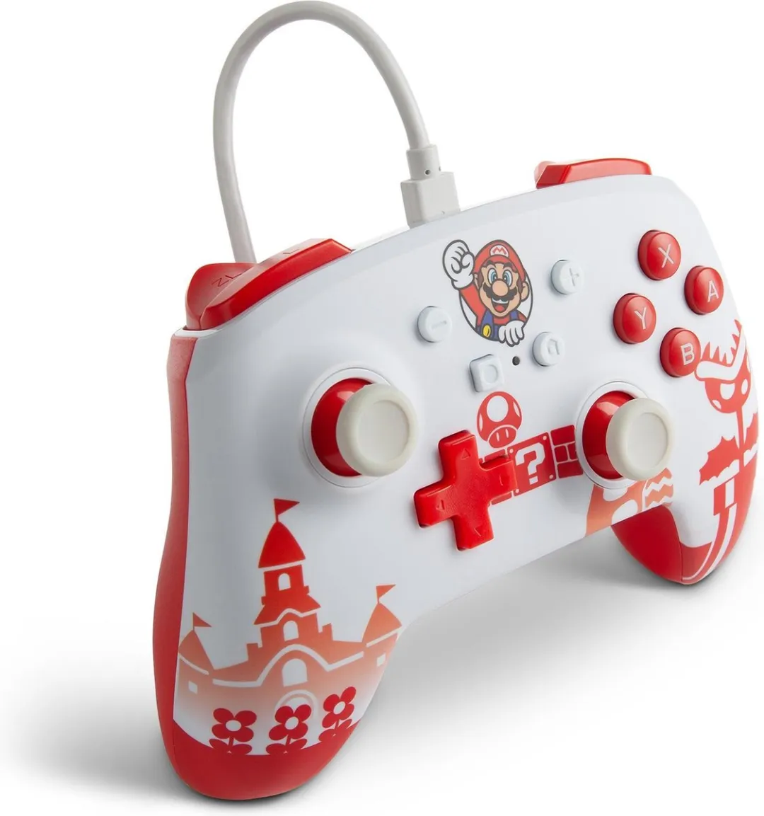POWERA Enhanced Controller Mario - 18 Knoppen - 1519186-01 - Wit