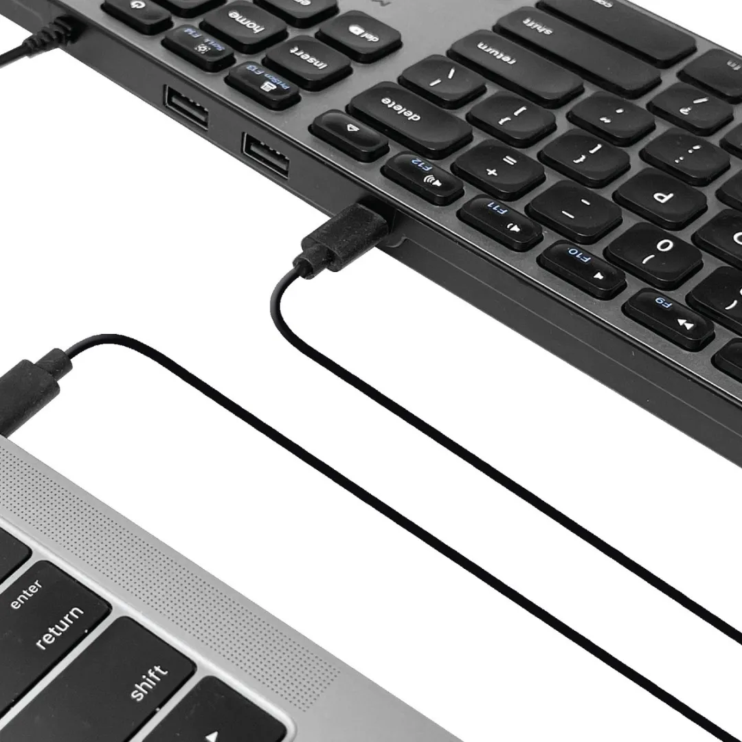 Macally UCZKEYHUBACSG USB-C Toetsenbord - Hub 2x USB-A 1x USB-C - US Layout - Space Gray