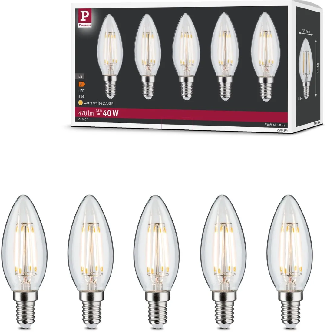 Paulmann Filament LED Kaars E14 5x470lm
