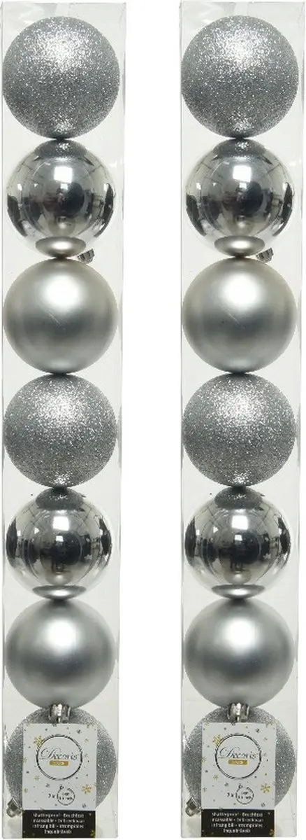 Decoris 14x stuks kunststof kerstballen