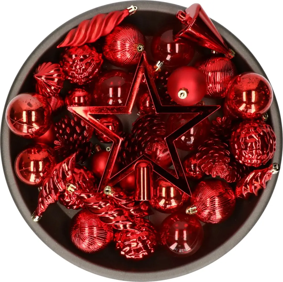 Decoris kerstballen, ornamenten en piek set