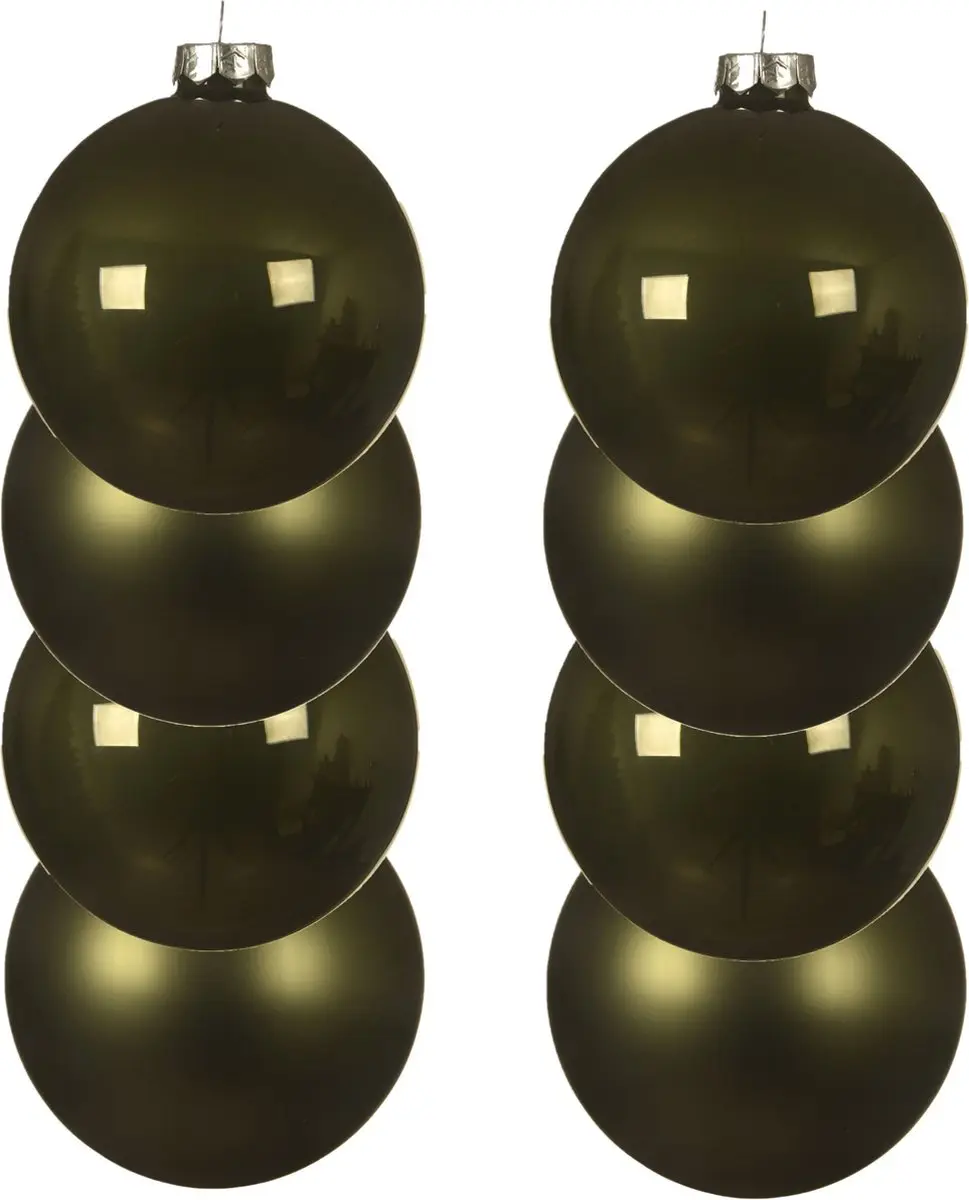 Decoris kerstballen - 12x st - mosgroen - D10 cm - glas - kerstversiering