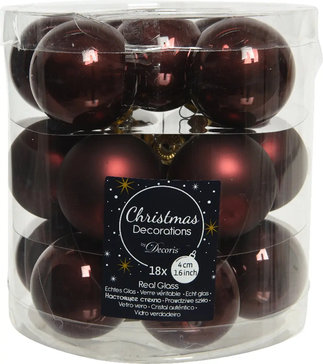 Decoris Kleine kerstballen glas 4cm