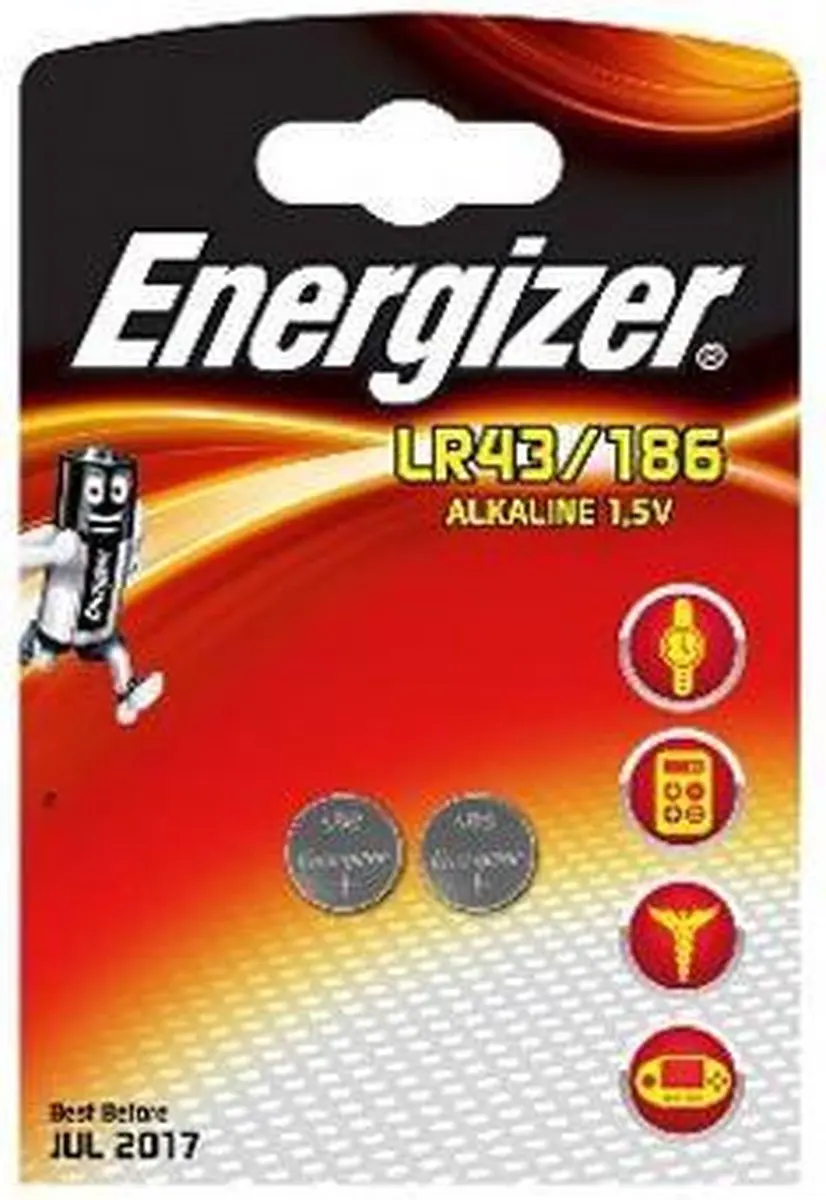 Energizer Alkaline LR43 Knoopcelbatterij 1.5V - 2 stuks - afbeelding 5 van 5