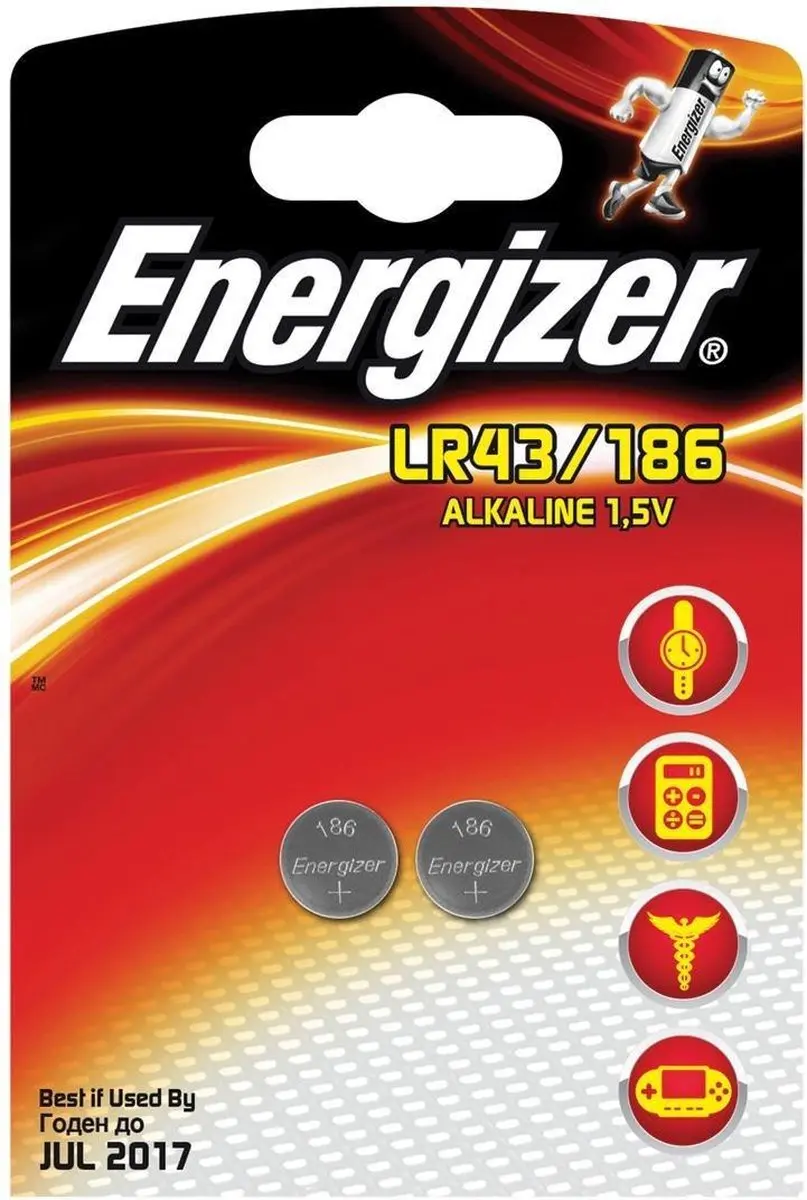 Energizer Alkaline LR43 Knoopcelbatterij 1.5V