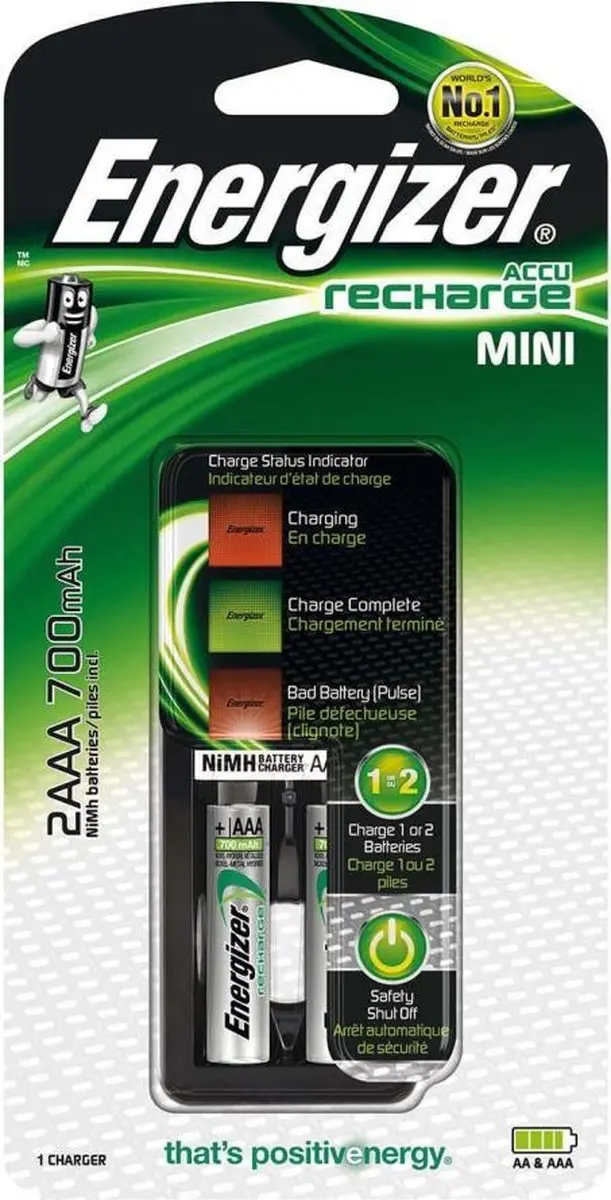 Energizer Mini Batterijoplader E300701400 - 2x AAA - afbeelding 6 van 6