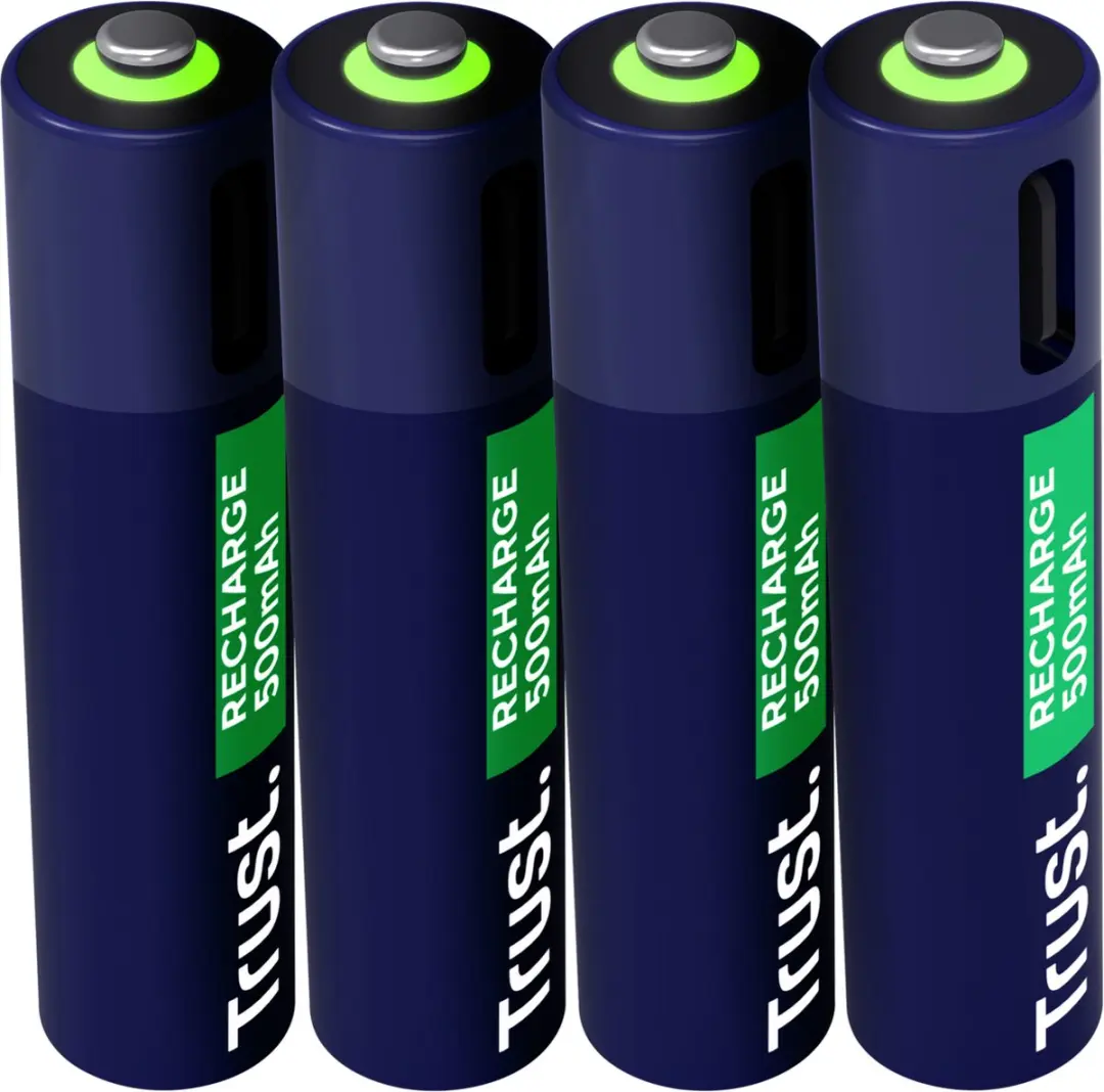 Trust USB-C Oplaadbare AAA Batterijen - 500mAh - 4 stuks - afbeelding 4 van 6
