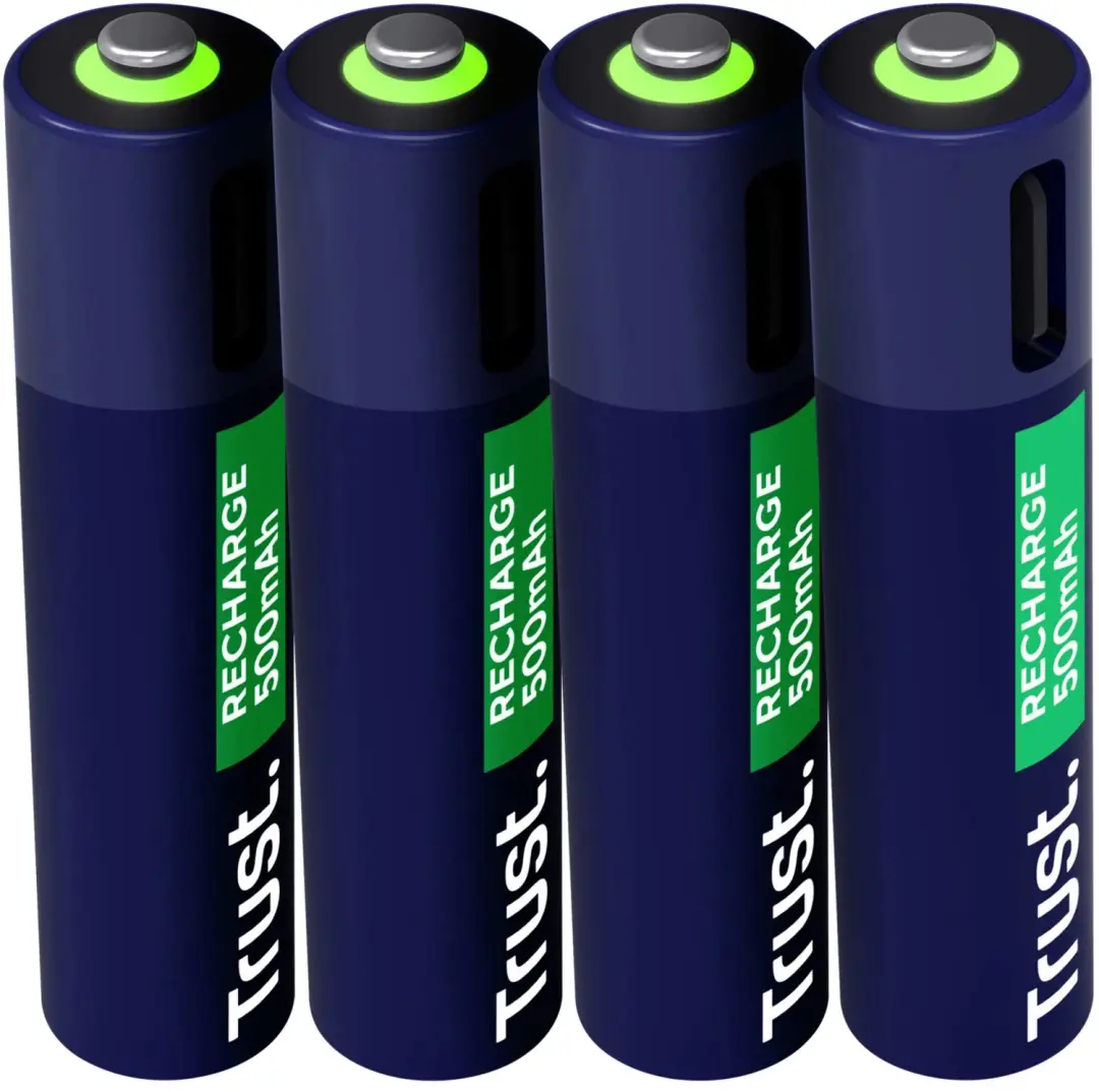 Trust USB-C Oplaadbare AAA Batterijen - 500mAh - 4 stuks - afbeelding 6 van 6