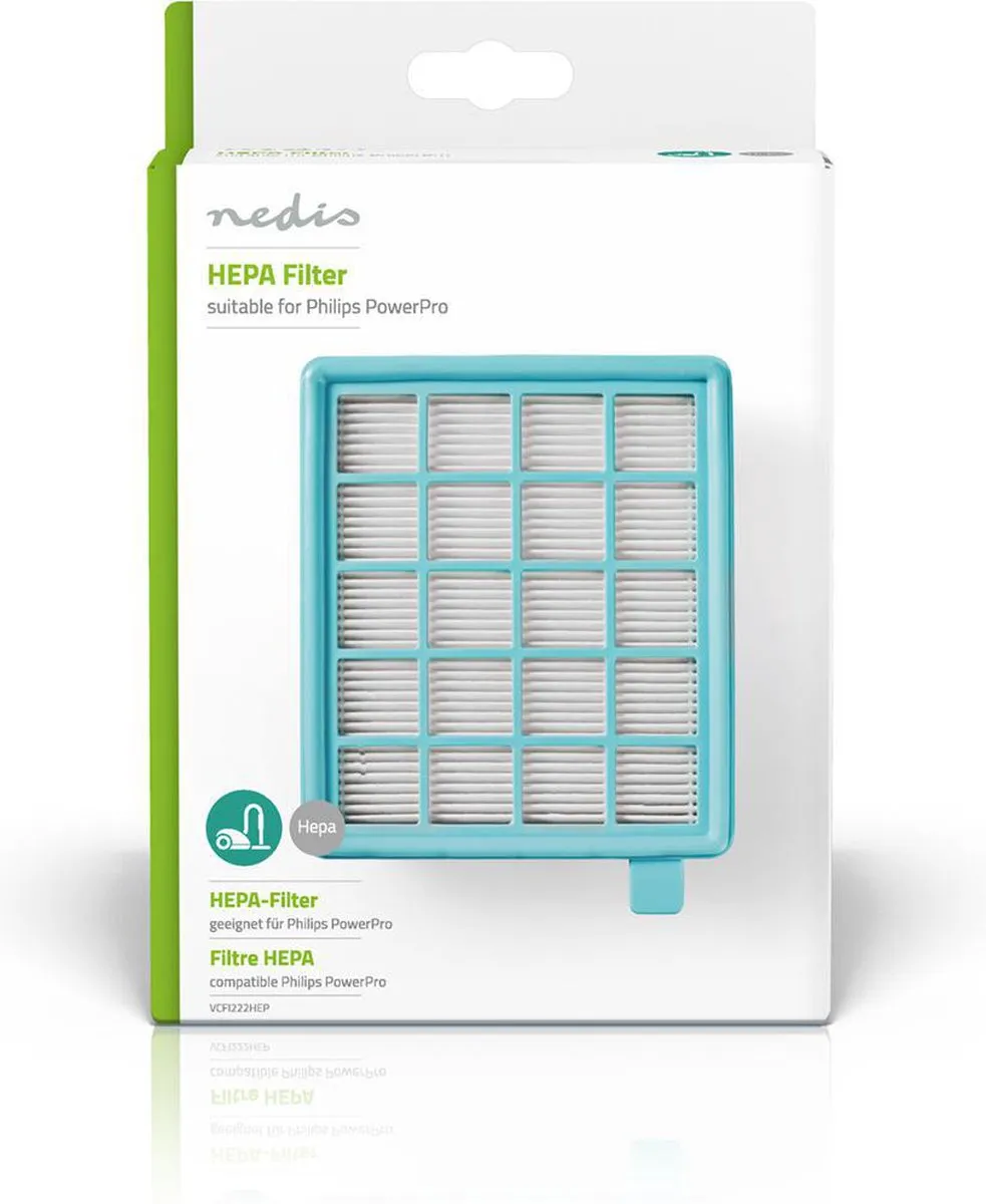 Nedis HEPA Filter VCFI222HEP - 3x Motorfilter - Blauw