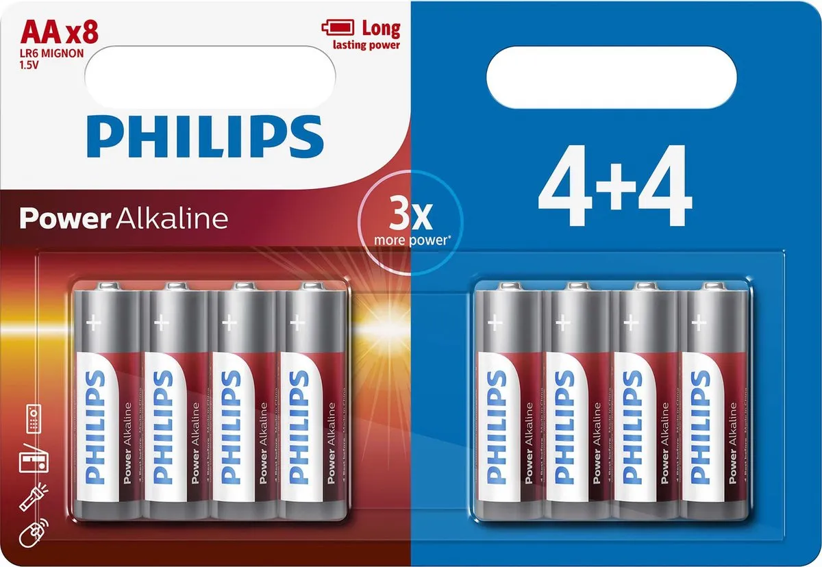 Philips Power Alkaline AA Batterijen