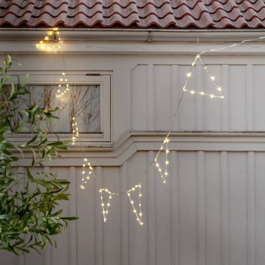 Star Trading Verlichte Pennant Garland 'Penny', buiten, batterijen + timer, 11 w