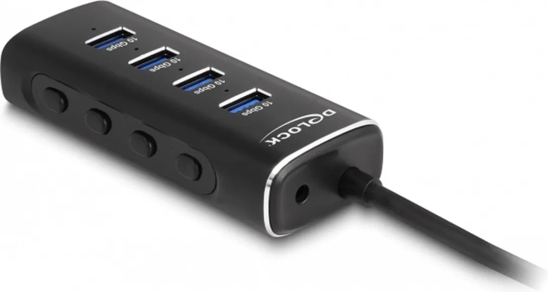 Delock 64233 USB 3.2 Gen 1 Type-C Hub 10Gbps - Zwart
