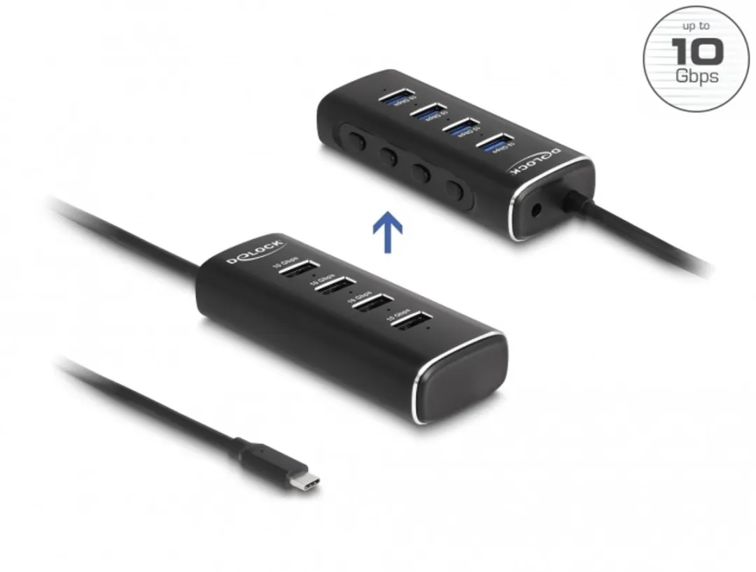Delock 64233 USB 3.2 Gen 1 Type-C Hub 10Gbps - Zwart - afbeelding 6 van 6