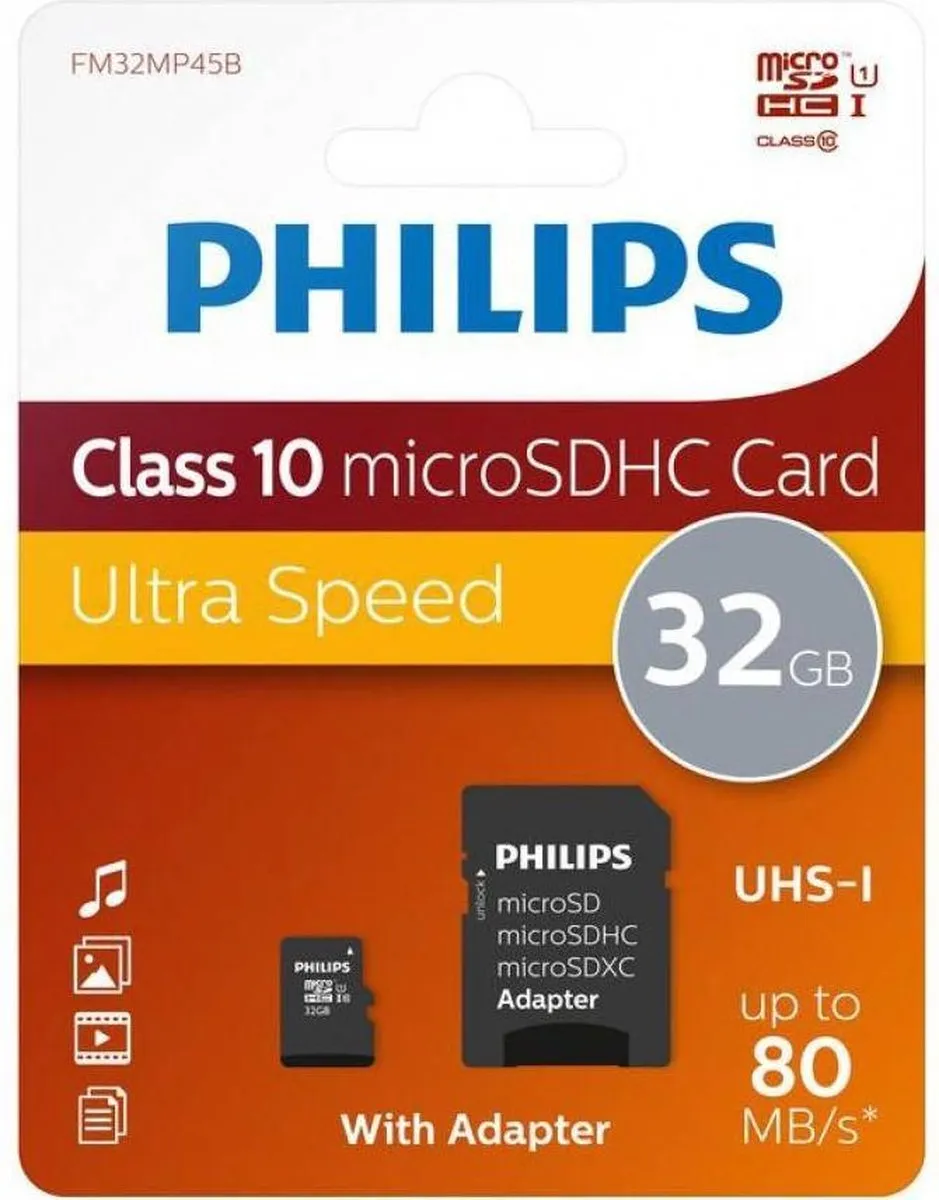 Philips FM32MP45B Micro SD-kaart 32GB
