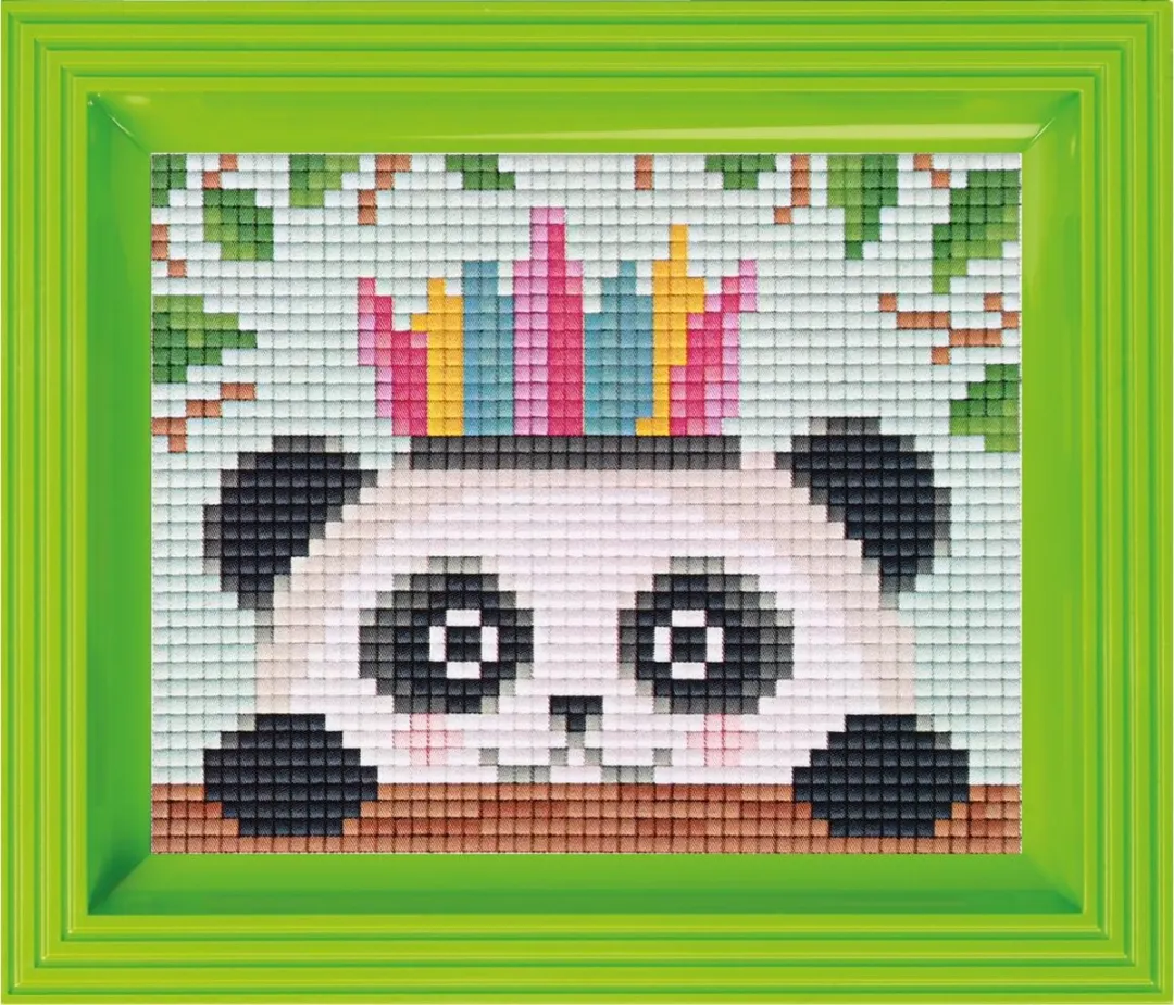 Pixelhobby Classic Panda Indiaan 10x12cm - Multicolor - 3 Stuks