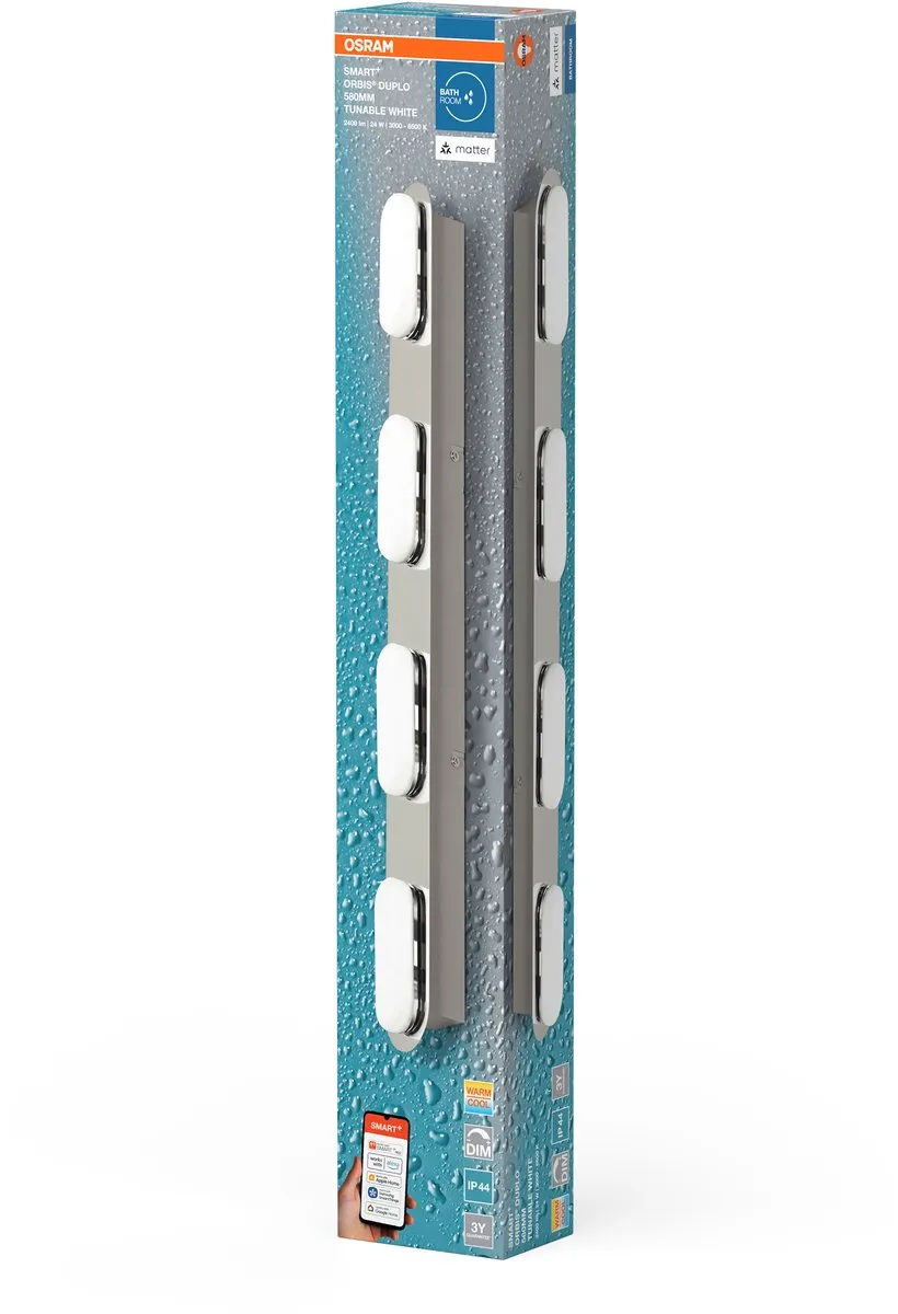 Osram SMART+ Matter Orbis Wandlamp 24W IP44 - Zilver