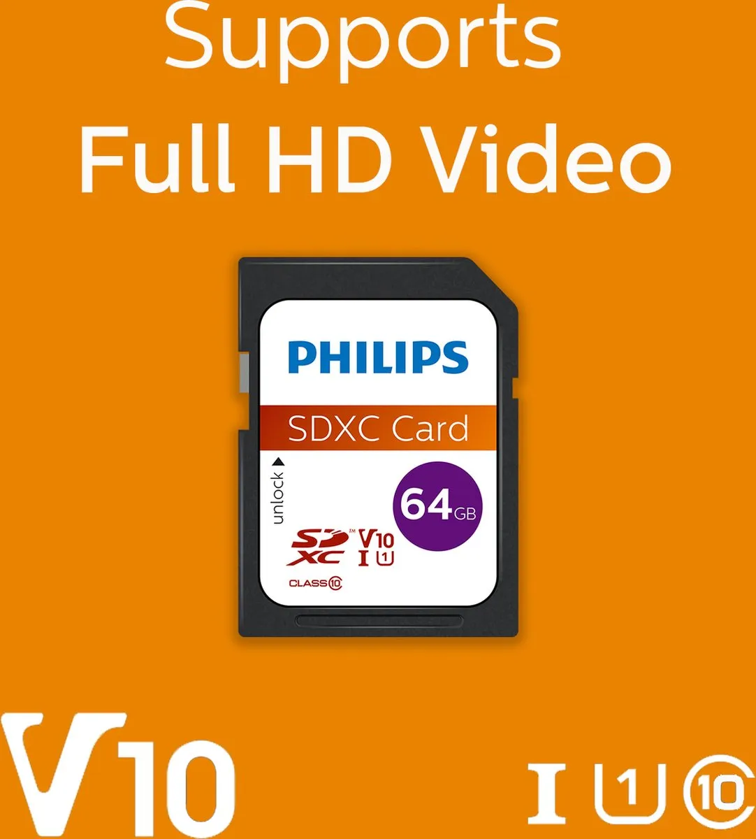 Philips FM64SD55B SDXC Geheugenkaart 64GB - Class 10
