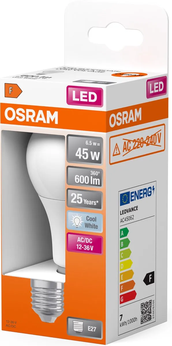 Osram Led Star Classic E27 Peer Mat 6.5W 600lm - Koel wit