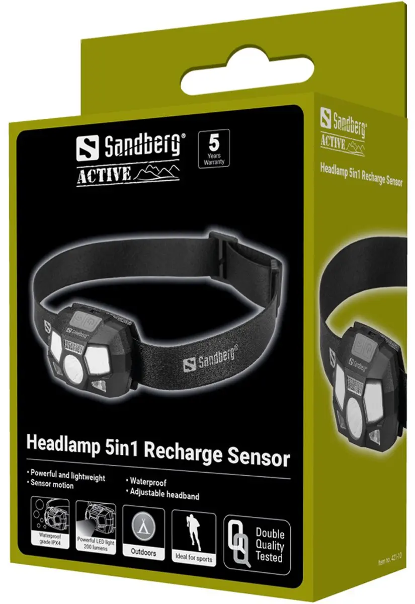 Sandberg Headlamp 5in1 Recharge Sensor 421-10 - Zwart - afbeelding 3 van 3