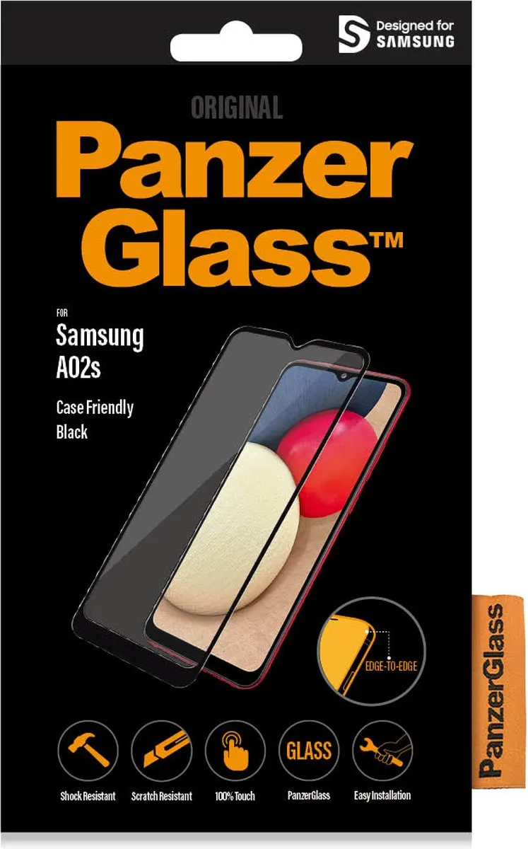 PanzerGlass PZ-7262 Screenprotector - Samsung Galaxy A02s - Zwart