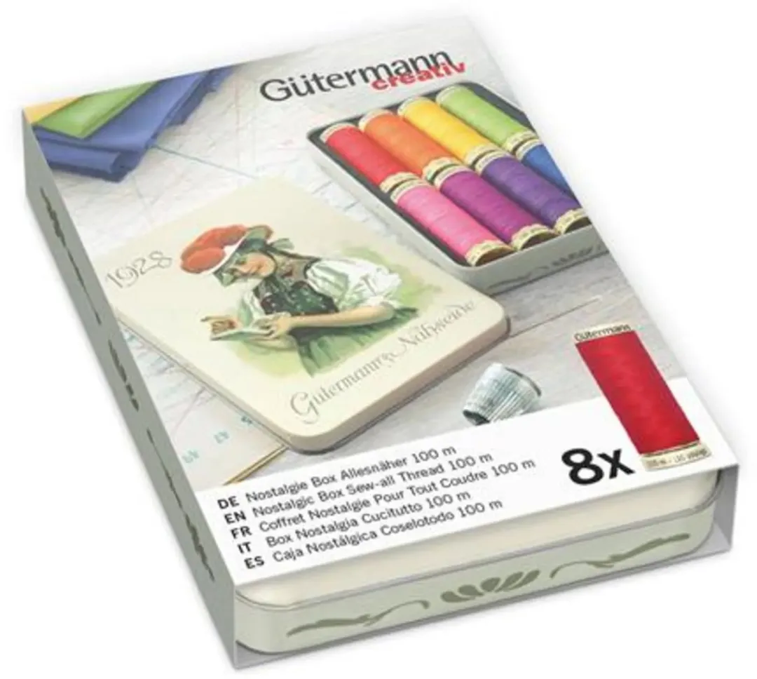 Gutermann Nostalgiedoos Allesnaaigaren 8x100m - 8 Kleuren