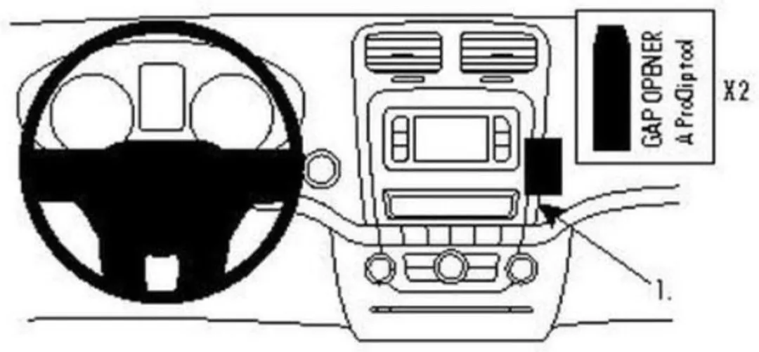 Brodit ProClip 854652 Houder - Dodge Journey/Fiat Freemont 2011 - Angled mount