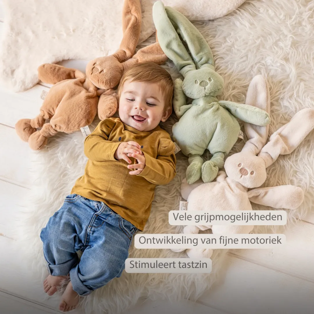 Nattou Lapidou Knuffel Konijn 30cm - Lindengroen