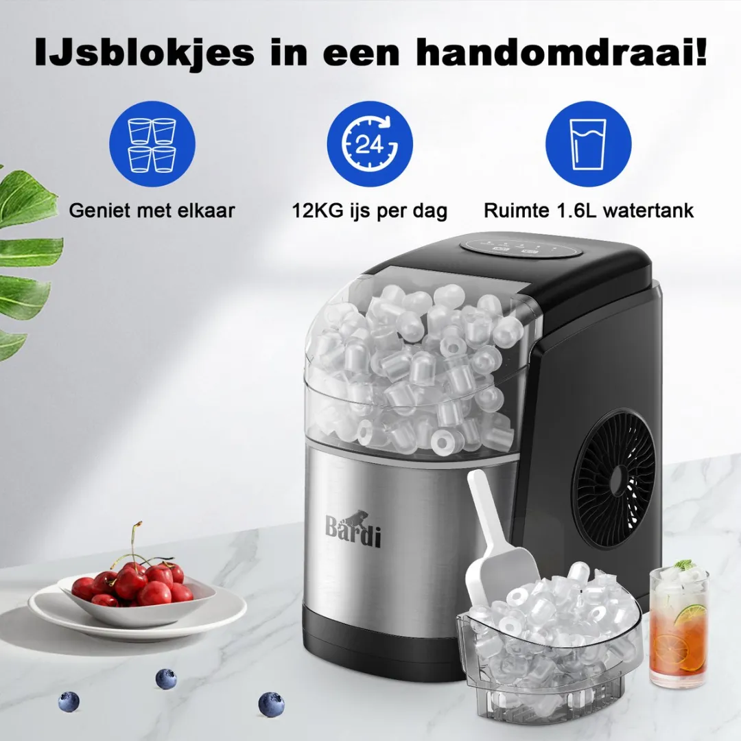 Bardi IJsblokjesmachine 74652 - 1,6L - RVS - afbeelding 4 van 6