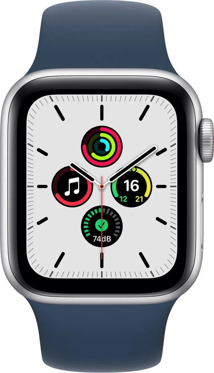 Apple Watch SE 2021 40mm - Zilver - Blauwe Band