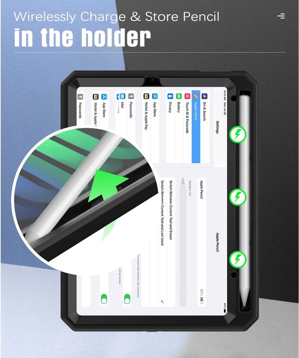 Just in Case Heavy Duty Case iPad mini 6/7 - Zwart