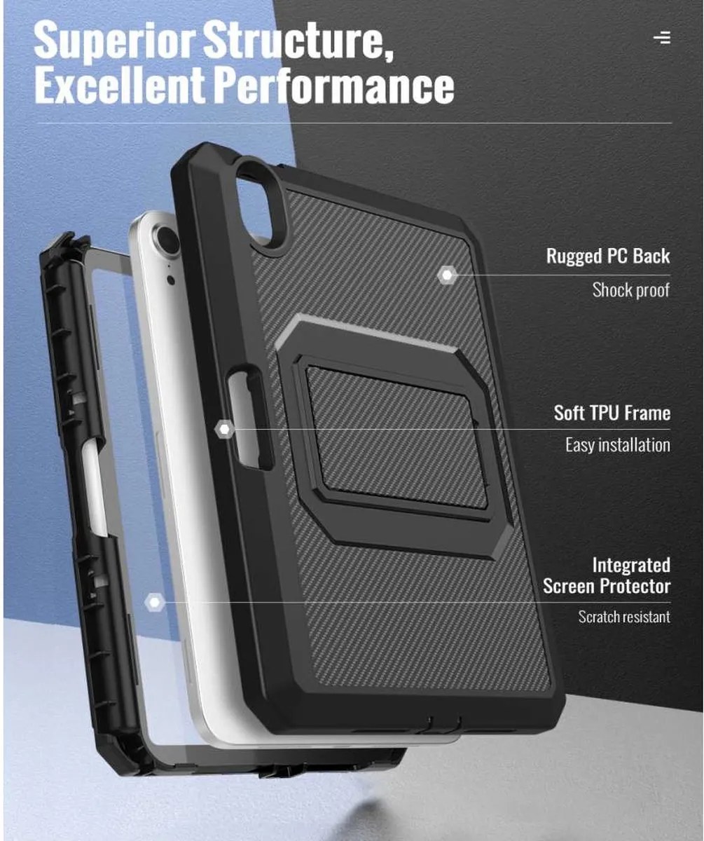 Just in Case Heavy Duty Case iPad mini 6/7 - Zwart